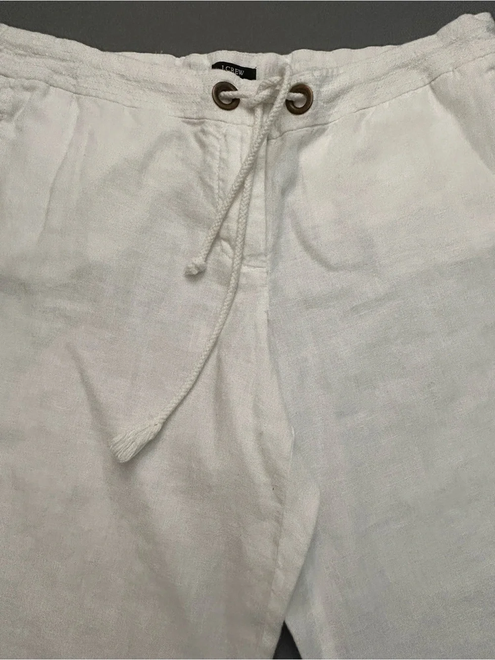J. Crew White Linen Drawstring Classic Preppy Bermuda Shorts